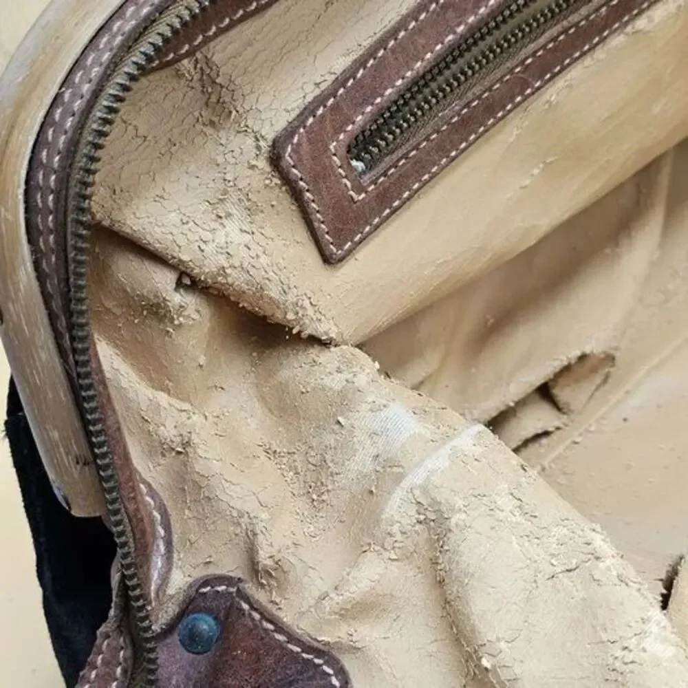 Vintage TOMMY BAHAMA Tan & Brown Leather /Canvas Doctor's Bag Style Duffel RARE